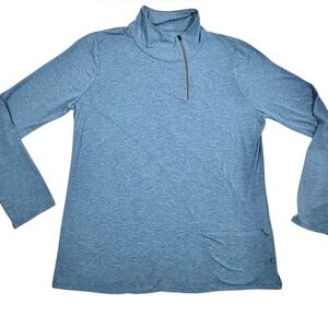 Toad & Co‎ Women's Top Shirt Swifty 1/4 Zip Pullover Blue Tencel Size XL